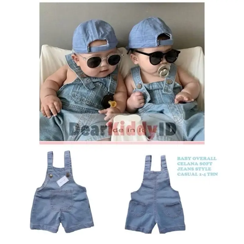 DK OVERALL JEANS PENDEK / OVERALL JEANS CELANA PANJANG / OVERALL PENDEK CORDUROY  Baju Kodok Bayi Anak Unisex bodysuit set