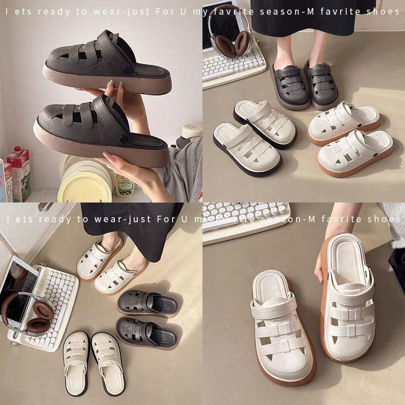 Dép sục nữ sandal nữ đế kiểu dáng hàn quốc thanh lịch đế cao 4cm 2 màu đế đen và đế nâu giaydepsieuben 333