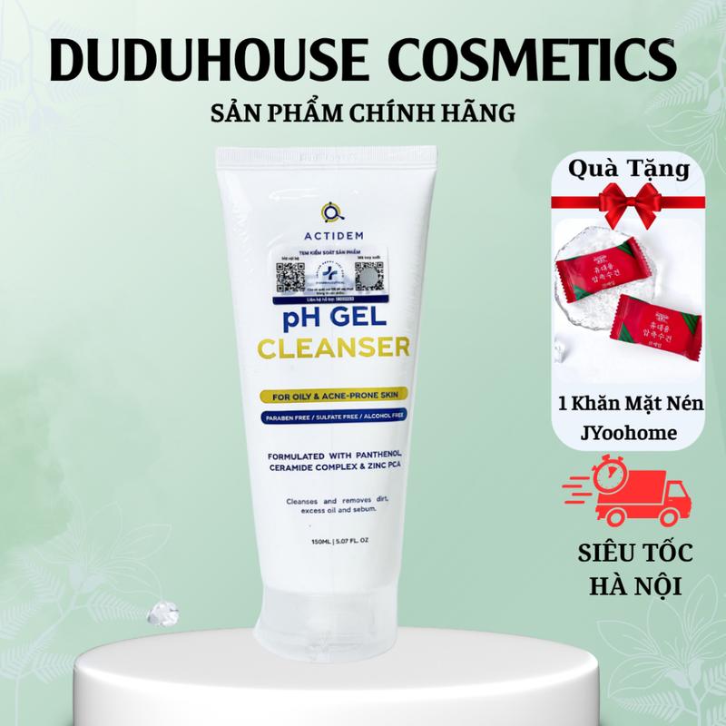 Gel Rửa Mặt Dành Cho Da Dầu Mụn Actidem Derma pH Gel Cleanser 150ml Duduhouse