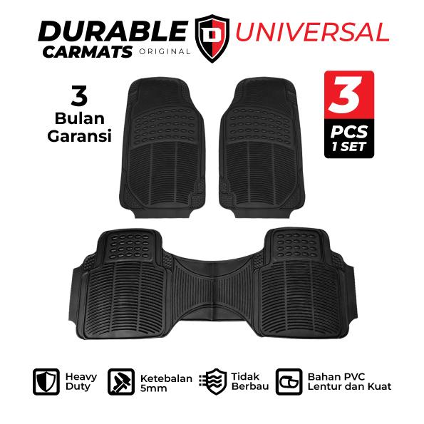 Toyota Innova Durable Karpet Karet PVC 3 Pcs Universal - BLACK