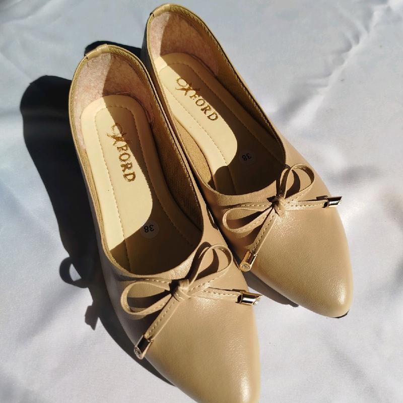 Flatshoes Wanita Kerja Oxfordshp Simple Pita Hitam 4