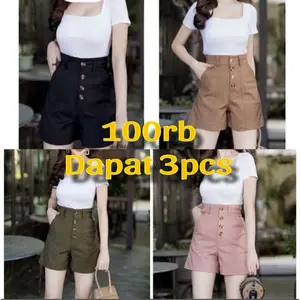 PROMO 100RB DAPET 3 HOTPANTS WANITA MURAH MERIAH Celana Karet