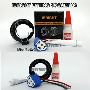 IBRIGHT - Fitting Socket Lampu H4 Plus Lem