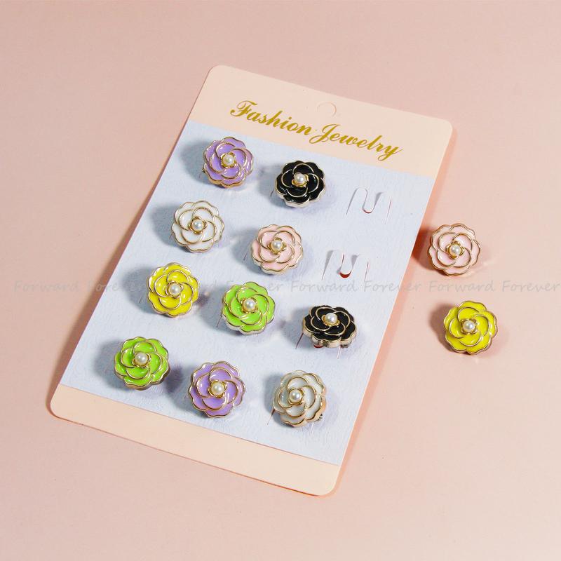 12pcs/set muticolor flower Pin Tudung baby brooch safety pin 2