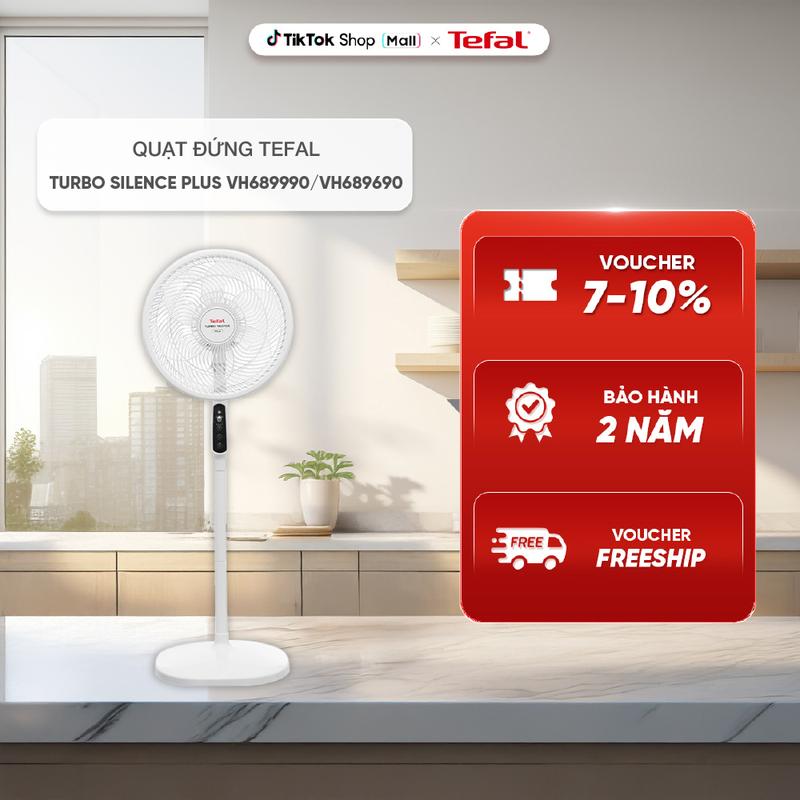 Quạt đứng Tefal Turbo Silence Plus Fan VH689990/VH689690 - 3 chế độ gió - Hẹn giờ 8 tiếng -  QuạT có remote điều khiển từ xa