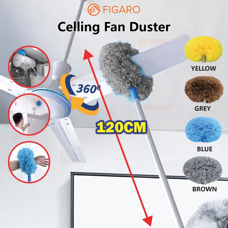 FIGARO Extendable Ceiling Fan Duster Pembersih Kipas Siling Cleaning Tools Microfiber Duster Cobweb Penyapu Sawang Habuk
