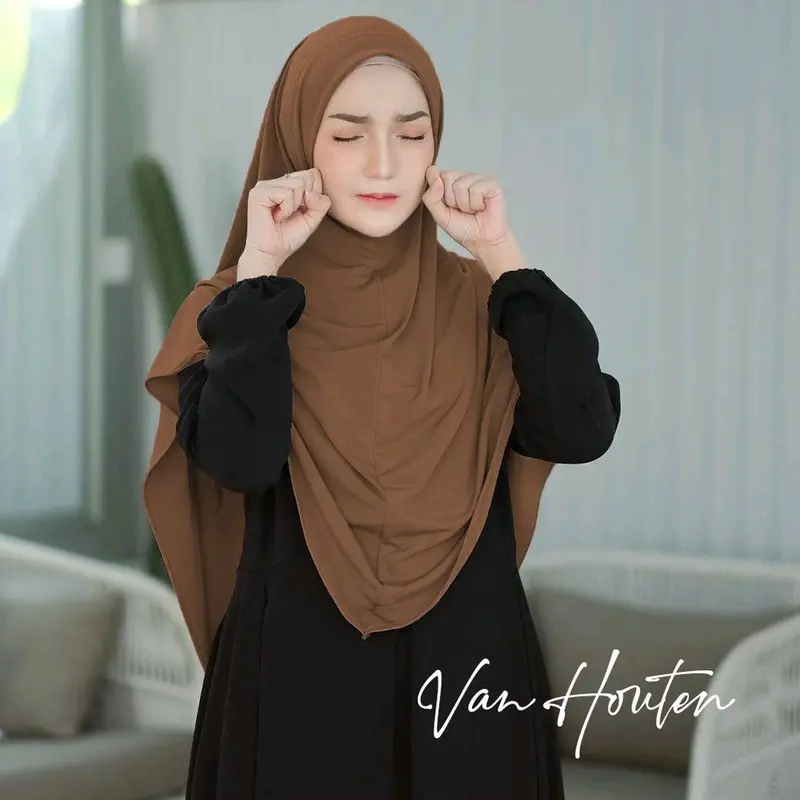 Hijab Jilbab Nadine XL Bahan Jersey hyget ekonomis bergo jilbab khimar syar'i jumbo Kerudung Muslim Panjang Instan Syari 1