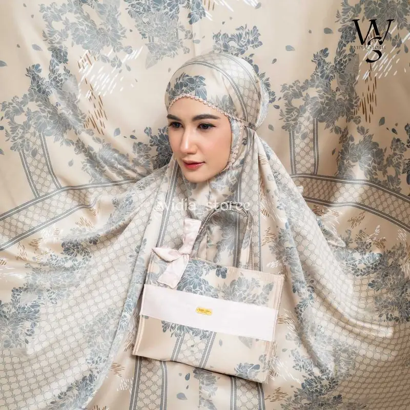 Mukena Dewasa Silk 2in1 Premium Motif Alana Jumbo Mix Polos Series Cantik 1