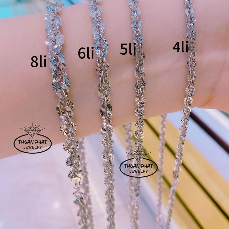 Phụ Kiện Dây Chuyền Xoắn Tròn Đồng Tiền 4Li ,5Li,6Li ,8Li Đeo Cổ Sang Trọng Trang Sức Bạc Ý Xi Kim - Bạc Thuận Phát . 