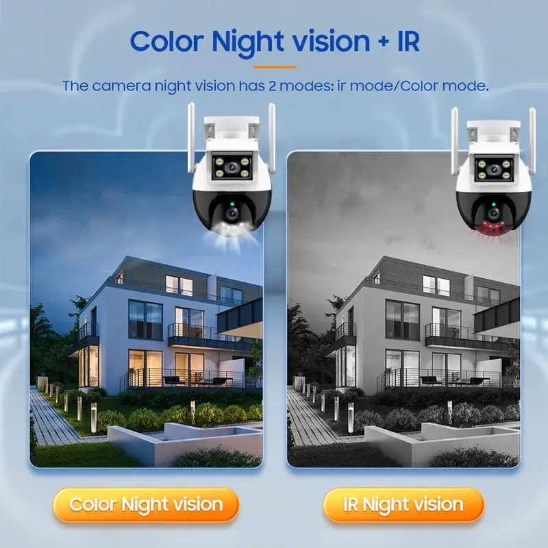 EYESEC CCTV Outdoor WiFi 8MP Dual Lens Waterproof IP Camera 360° PTZ Kamera HP Jarak Jauh Garansi 1 Tahun Golden Compass 4