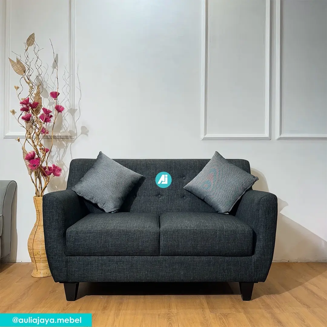 Sofa 2 Seater Kain Premium / Tempat Duduk Cantik Bantal