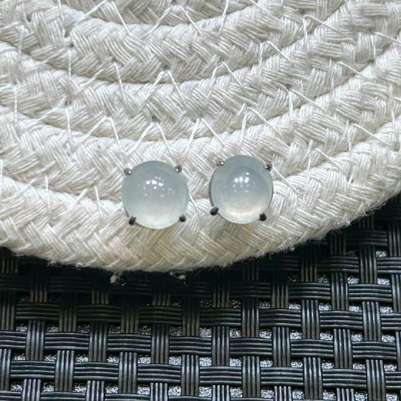 natural icy jade 925 silver embed earrings - TikTok Shop Malaysia