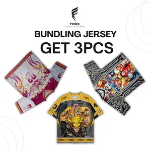 FYNEX - Paket Bundling Jersey 3pcs Kerah V Neck X ANIME JERSEY VINTAGE BOXY Digital Print Unisex Anti UV & Anti Bakteri Pria dan Wanita OVER SIZE