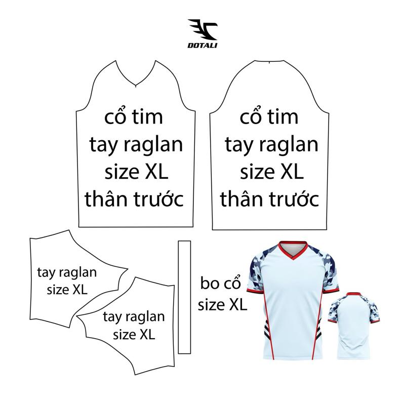 Rập giấy áo cổ tim tay Raglan dùng để làm khuôn rập cắt vải may thành áo, full size từ trẻ em đến người lớn ( size trẻ em ib cho shop ) 3