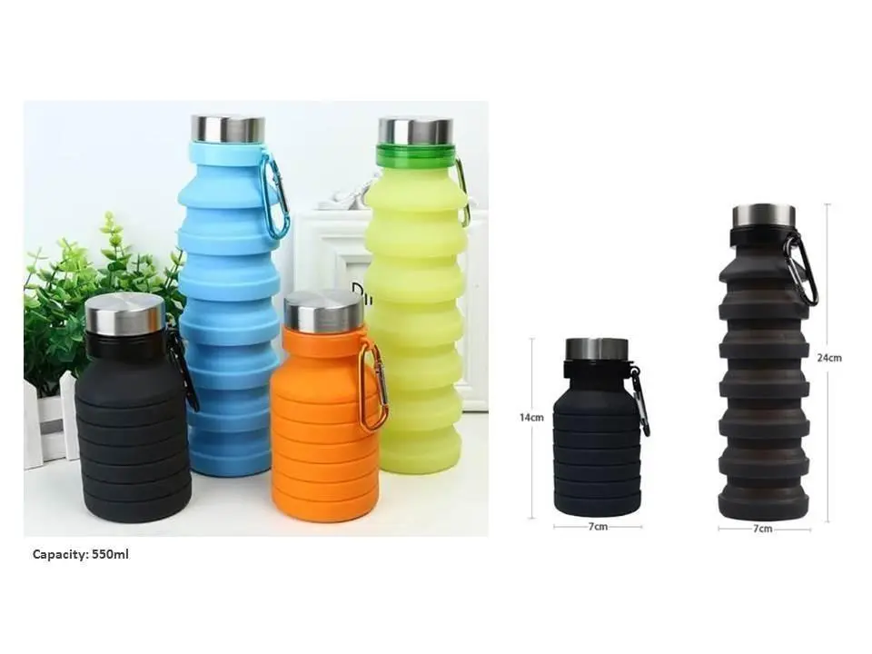 Collapsible BPA Free Water Bottles - Various Colour & Sizes
