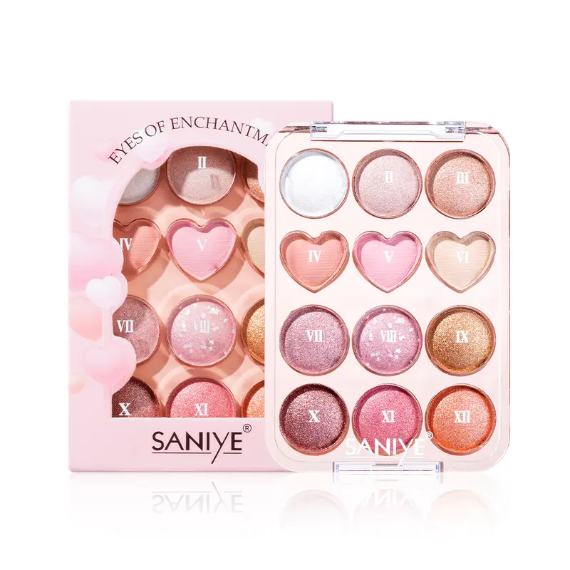 SANIYE [BPOM] 12 Warna Sweetheart Eyeshadow Palette High Pigmented Eyeshadow Tahan Lama E1271 5