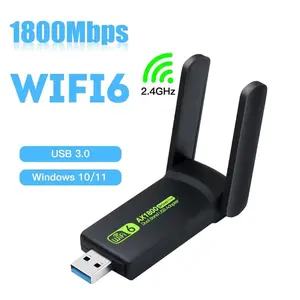 1800Mbps WiFi 6 USB Adapter 2.4G Wireless WiFi Receiver USB 3.0 Dongle Network Card For Laptop PC Win 10/11