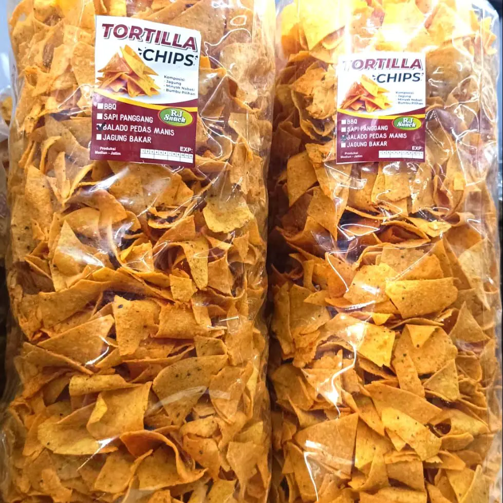 Keripik TortilaBBQ balado 1kg Gurih Crispy full Bumbu Kripik Tortila Camilan Ringan Rasa BBQ