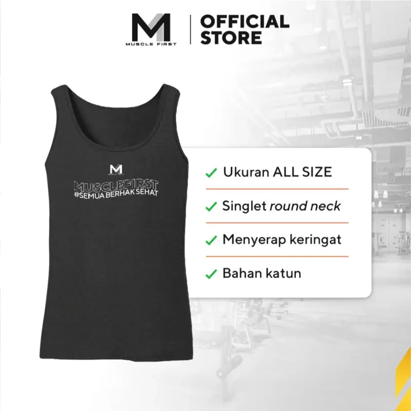 MUSCLE FIRST Singlet Gym Kaos Olahraga - Pakaian Olahraga 1