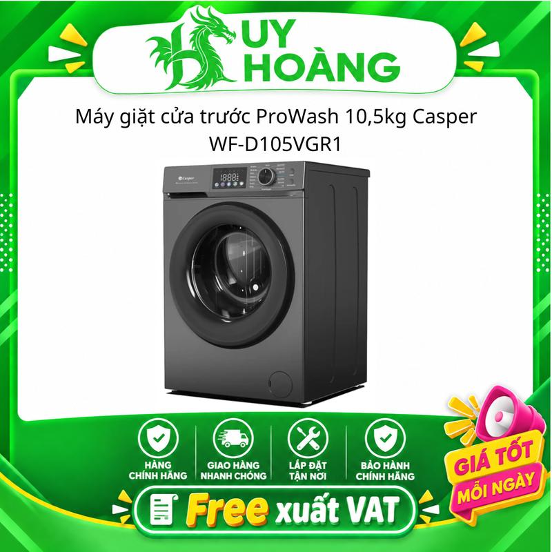 Máy giặt cửa trước ProWash 10,5kg Casper WF-D105VGR1