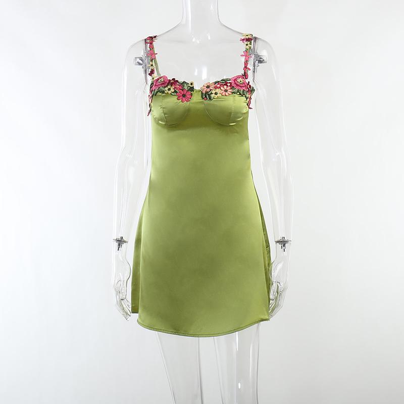 Product Introduction of JY22601PF Embroidered lace Satin Surface Hip Wrap Dress 7