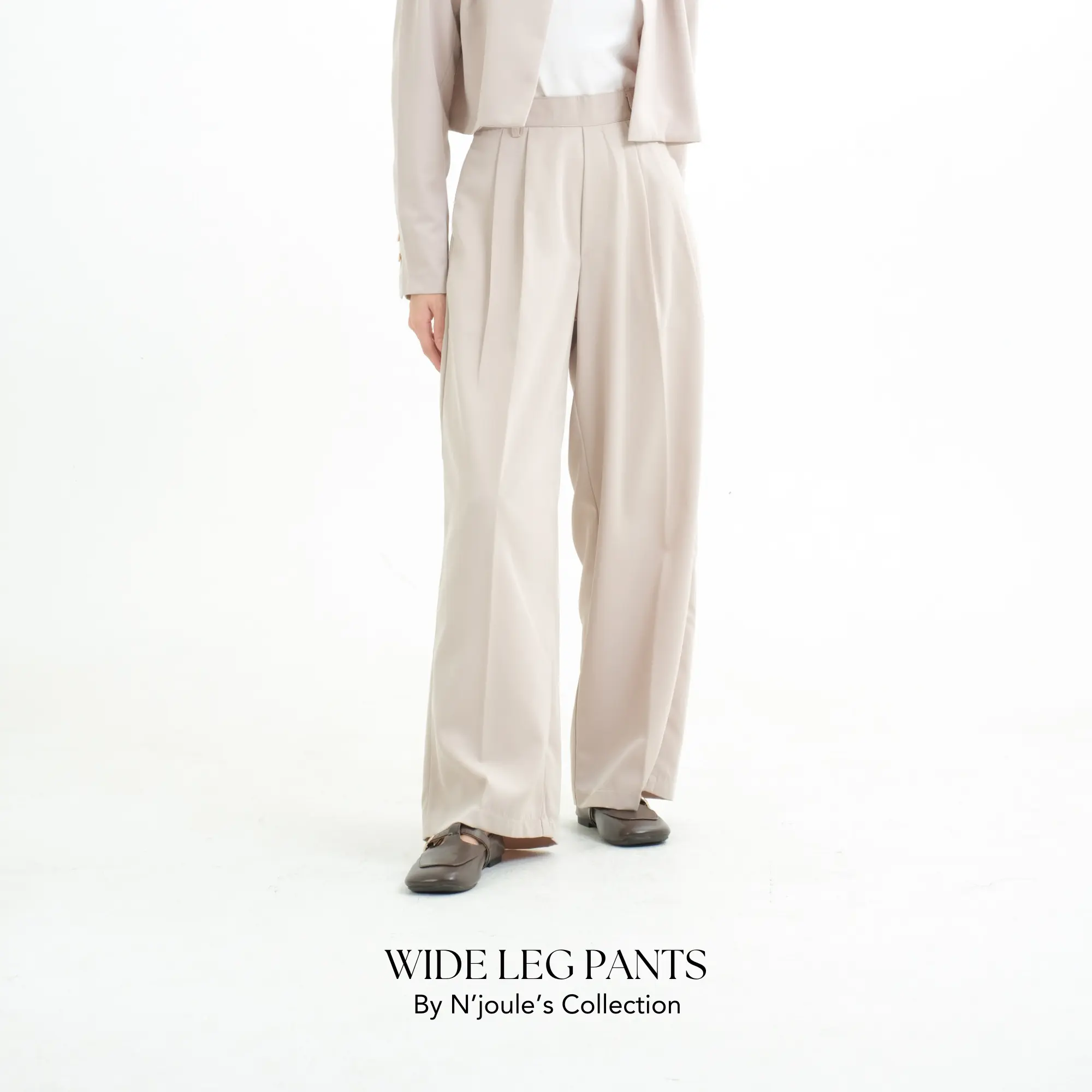 Wide Leg Pats by N'joule's Collection - Celana lebar wanita sempurna untuk casual, semi formal bahkan acara formal sekalipun - celana lebar korea, celana lurus korea, celana highwaist Nyaman Panjang Kantor  Basic Kerja Lembut