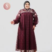 Gambar Myshawl Ivanya Dress Farhana Gamis Pesta Jumbo Brukat Muslim Wanita Maxi Kondangan Shakila Mewah Syari - Ivanya Burgundy, 2XL dari My Shawl Kota Bandung 1 Tokopedia