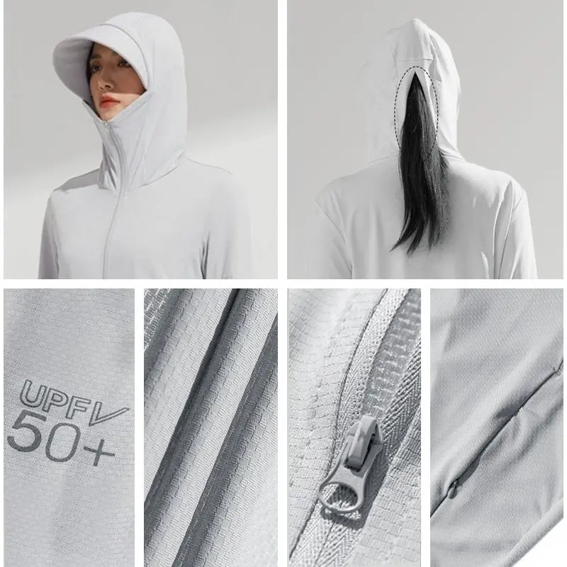 Bailey Jaket Hoodie Wanita Pelindung Sinar UV Premium Breathable Comfortable UPF50+ Olahraga Wanita Jaket 2