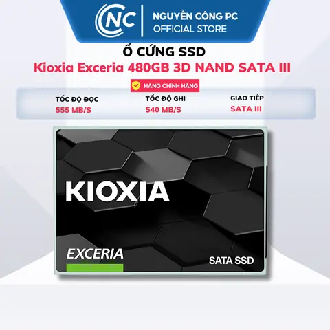 SSD Kioxia Exceria 480GB / 960GB - 3D NAND, 2.5", SATA III (LTC10Z960GG8) - BH 36 tháng