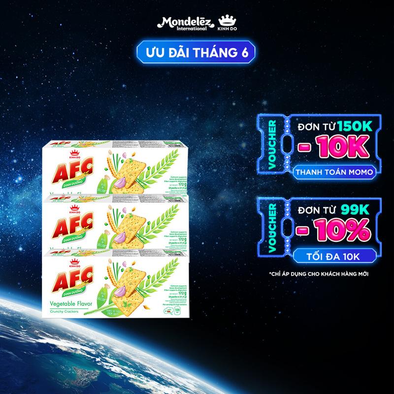 Combo 3 Hộp Bánh Quy Dinh Dưỡng AFC, Hộp 172g