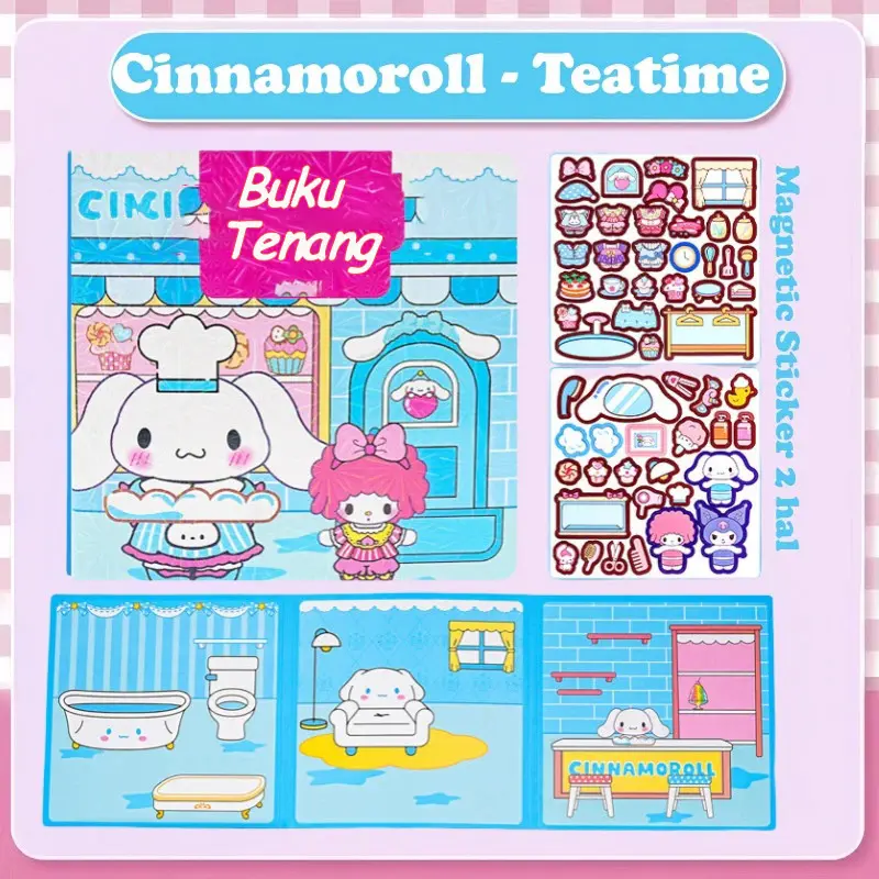 Buku Stiker Magnet Karakter Magnetic Sticker Books Buku Mainan Edukasi Quiet Books Magnetic Suction Karakter Edukasi / Magnetic Sticker Book / Quite Book Sanrio 5
