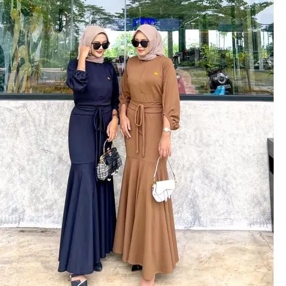 Luna Dress Gamis Terbaru duyung crinkle airglow