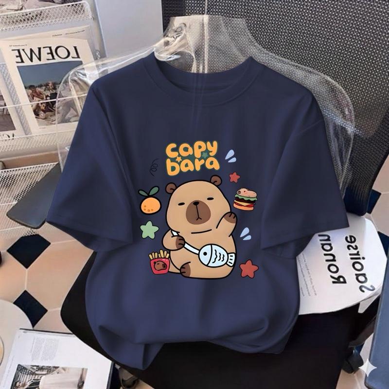 T-Shirt Distro Oversize Capybara Kaos Anak Perempuan - Baju Atasan Oversize Anak Perempuan Umur 3-14 Tahun Fashion Combed Cotton