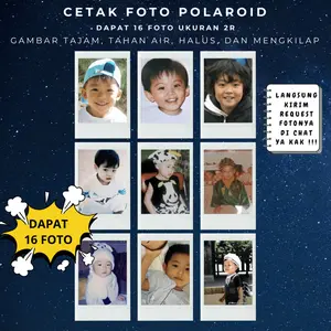Cetak Foto Polaroid 2R Dapat 16 Foto Murah Kualitas Cetak Tajam, Waterproof, Glossy