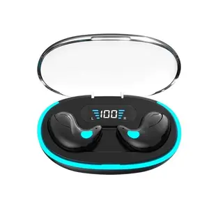 X55 TWS Bluetooth Earphone Invisible Wireless Earbuds LED Display Suara Jernih Desain Unik Modern