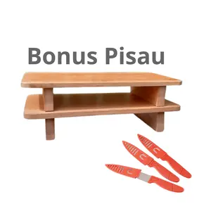 ( isi 3pcs ) Talenan Kaki Jojodog Kayu Bonus Pisau