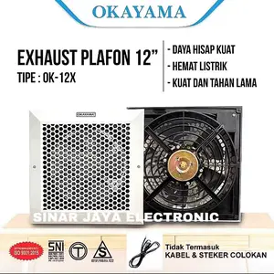 OKAYAMA Exhaust Fan 12 inch / Hexos Fan / Kipas Angin Penyedot Udara TYPE:OK-12X