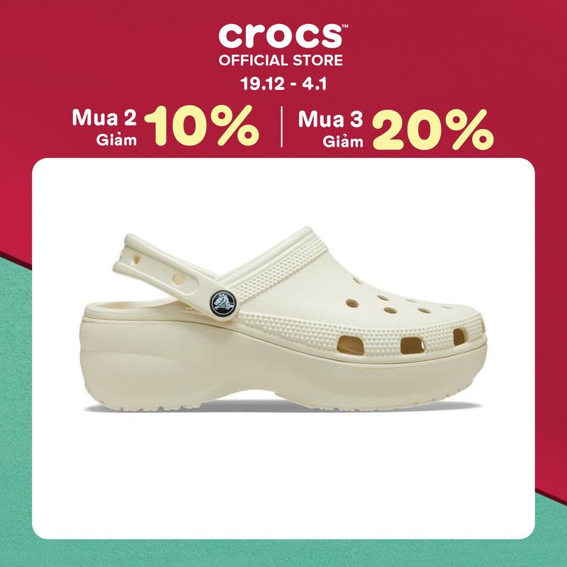  Giày Clog Nữ Crocs Platform Classic - Bone - 206750-2Y2 