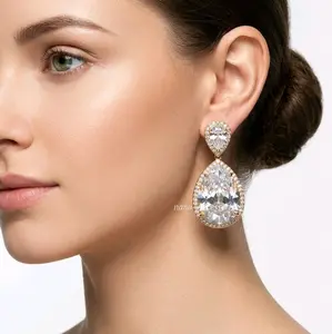 anting permata zirconia plating rodium SX4