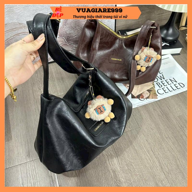 Tặng kèm móc gấu Túi xách nữ tote da mềm size lớn 35cm đeo chéo đeo vai thời trang đi chơi đi học đi làm tiện dụng DC39