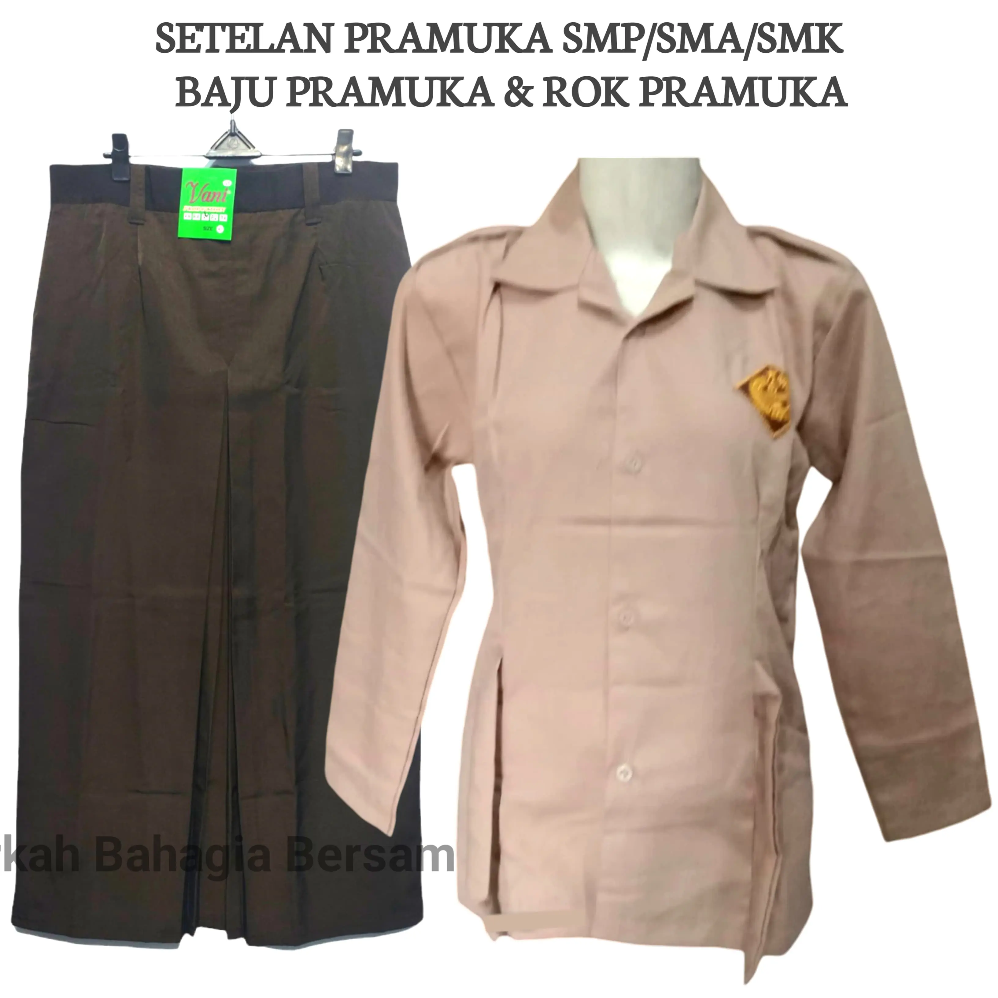 Setelan Pramuka Baju Lengan Panjang dan Rok Span/Rempel Panjang Perempuan