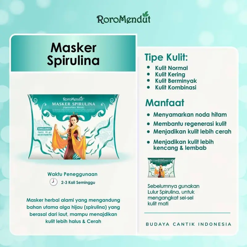 Roro Mendut Lulur Masker Spirulina Untuk Wajah Bruntusan 3