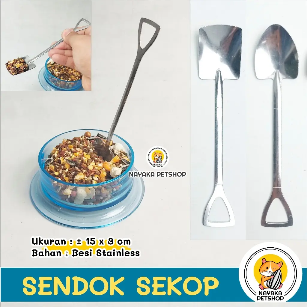Sekop Sendok Hamster Serokan Pakan Serok Makanan Hamster Takaran Makan Marmut Sugar Glider Hewan