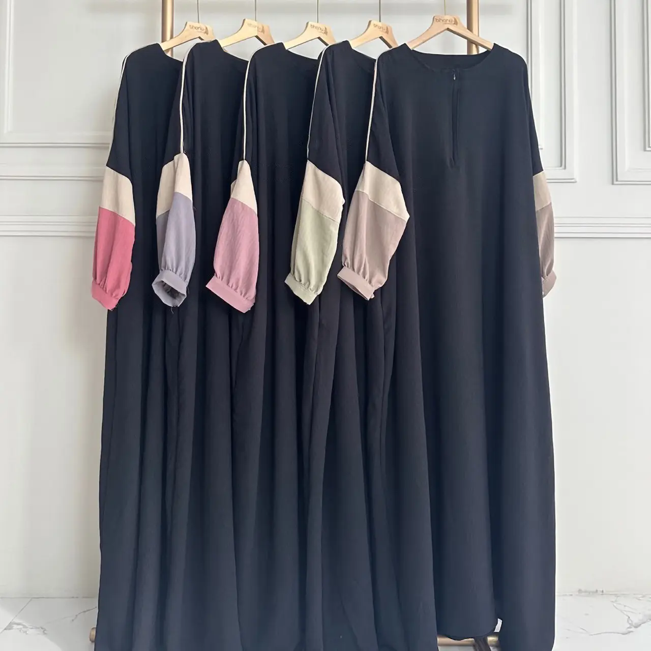 GA Abaya Halimah Daily Outfit Gamis Busui Syari Hitam Remaja Wanita Muslim Dewasa