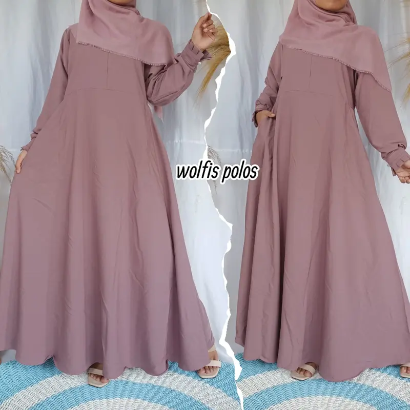 GAMIS WOLFIS GRADE A POLOS ONLY Muslim Wanita Dress Syari Basic Simple 0