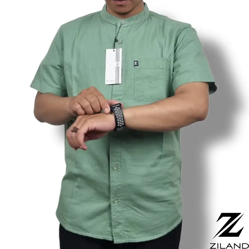 Kemko Dewasa ZILAND New Kemeja Koko Pria Lengan Pendek Polos Katun Sigaret Premium Ada Ukuran Jumbo High Quality 0