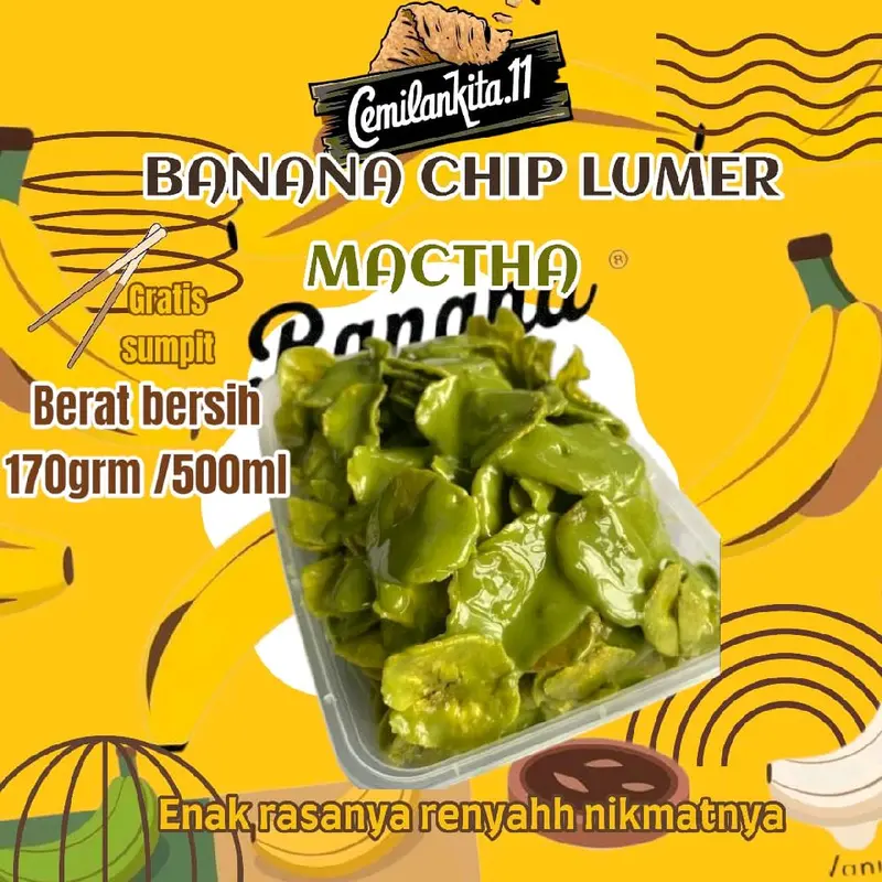 KERIPIK PISANG LUMER BANANA CHIPS 500ML berat 170 gram Coklat Snack Kripik 3
