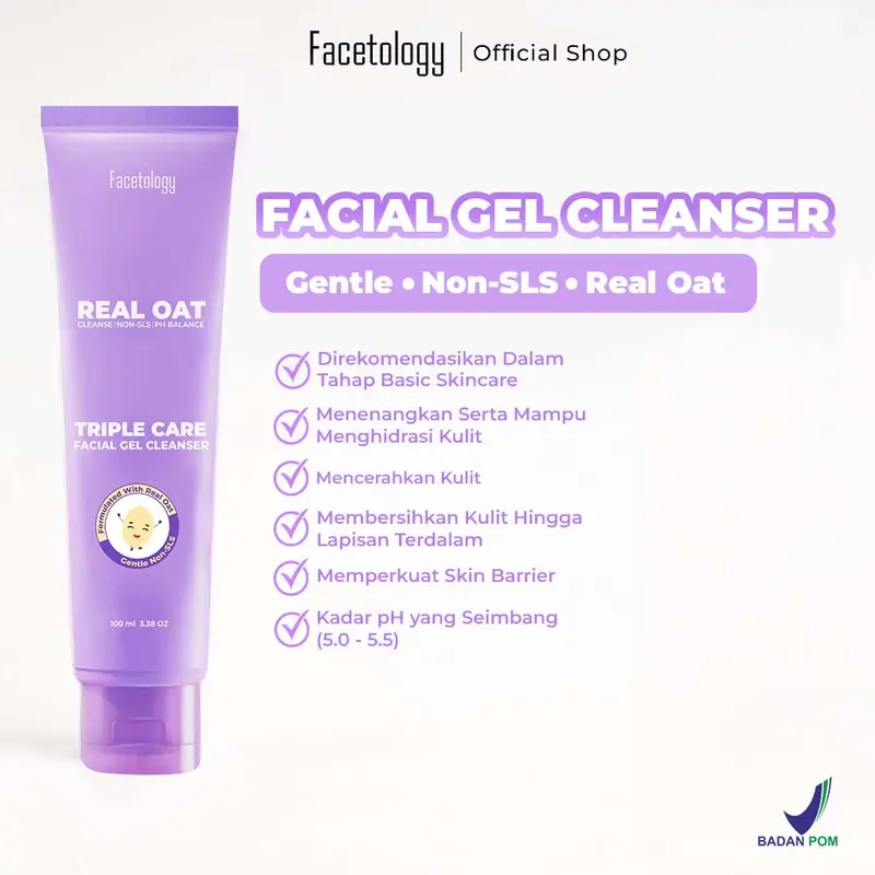 (FLASH SALE) Facetology Bundle Triple Care Micellar Water dan Facial Gel Cleanser 100ML untuk Kulit Wajah Berminyak & Berjerawat, Acid 4