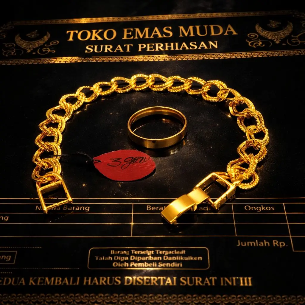 Gelang Rantai Free Cincin Premium Perhiasan Fashion Wanita Bracelets Berlapis Emas Mudah Mewah Elagan