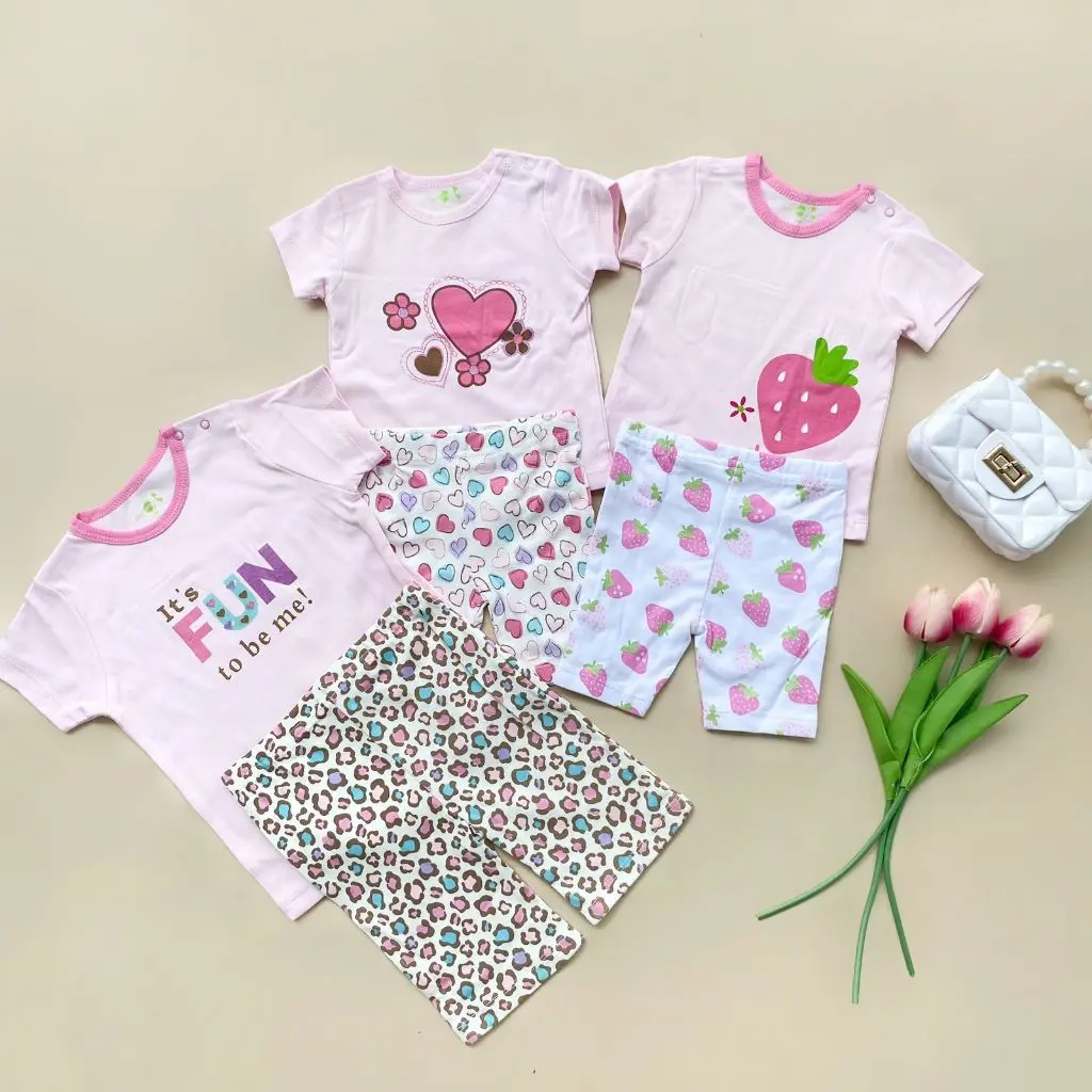 Ownerbabysical 0-24 Bulan SET CUTIE GIRL - Setelan Anak Baby Perempuan Lucu - One Set Atasan Bawahan Anak Perempuan